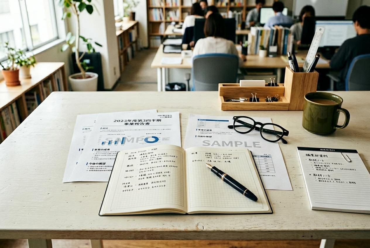 編集デスクの資料と読み解きノート