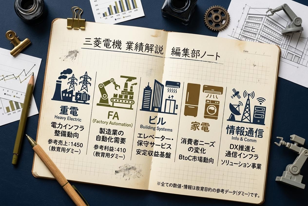 三菱電機の事業セグメントを整理したノート