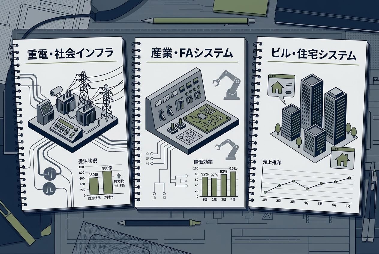三菱電機の業績解説ノートのイメージ