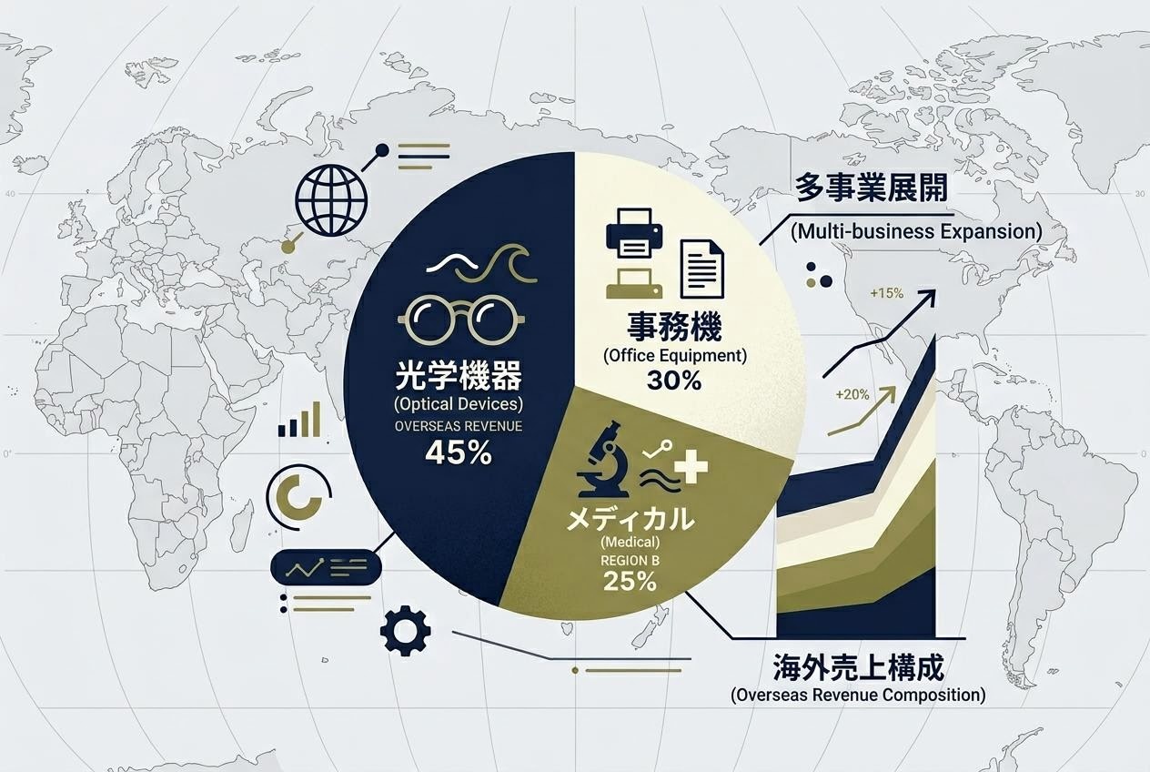 キヤノンの海外売上を示すレポート紙面